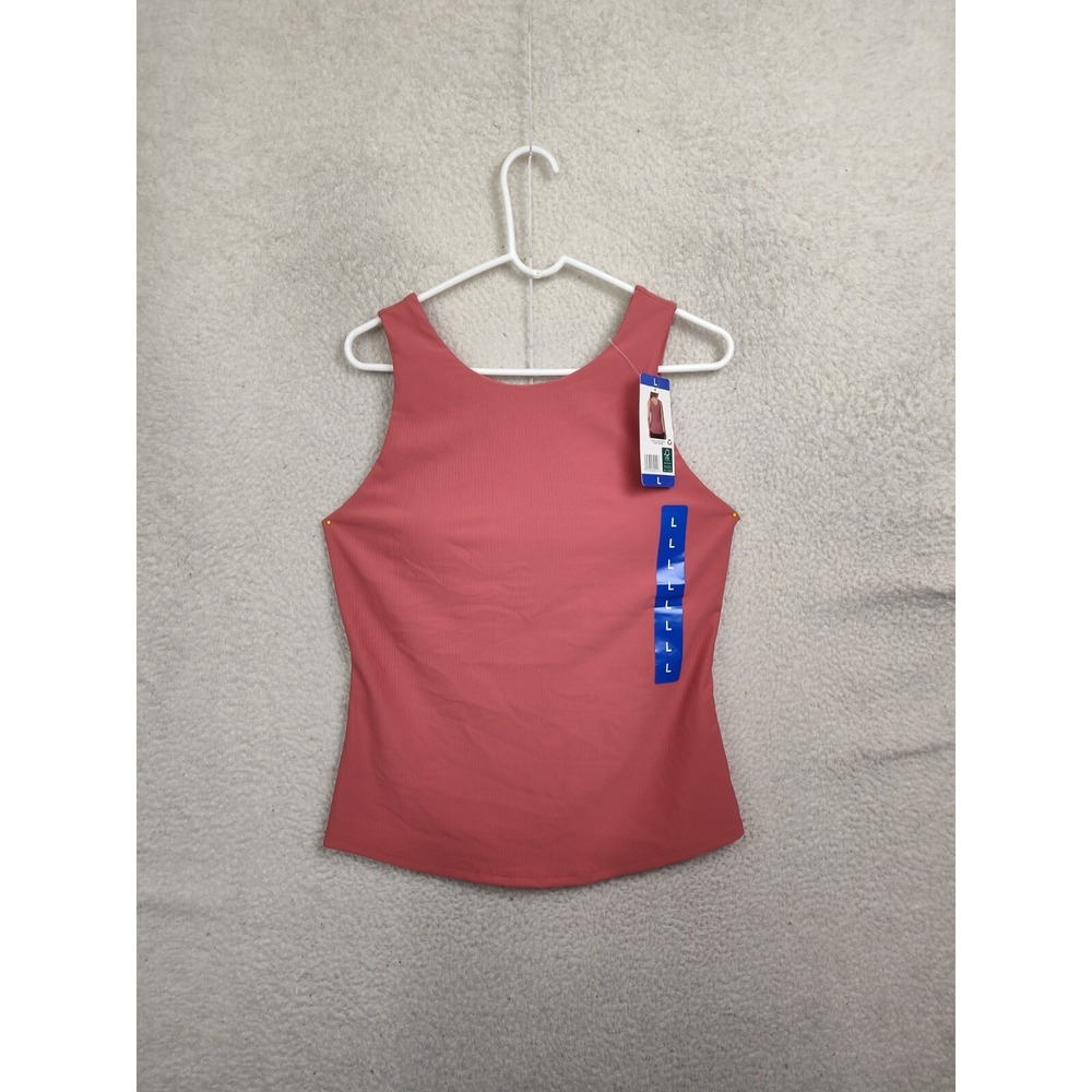 32 Degrees Cool Women Top Large Slate Rose Poly Blend Sleeveless Active Tank